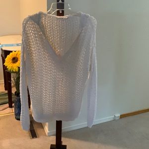 Loft Crochet cotton hoodie sweater